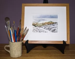 Wainwright Fell Latrigg signed print framed