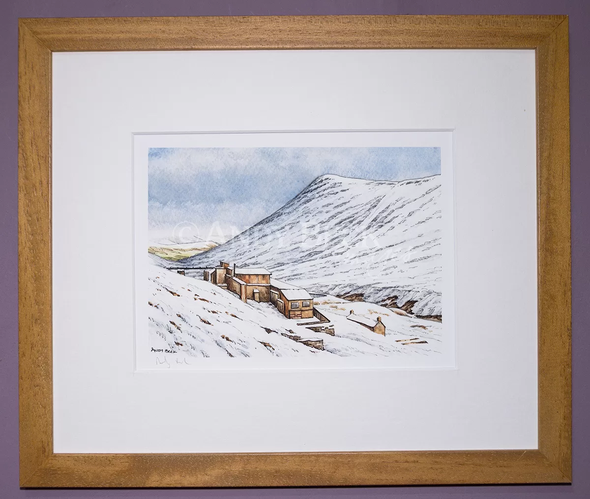 Wainwright Fell Outerside signed print framed