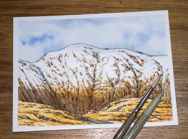Pillar sketch, Wainwright fell Pillar, Western Lakeland Fells