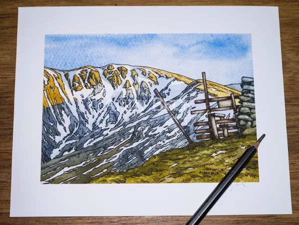 Rampsgill Head as seen from the slopes of Rest Dodd signed print by Andy Beck