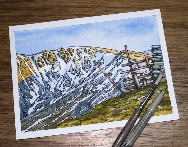 Rampsgill Head sketch, Wainwright Rampsgill Head, Far Eastern Lakeland Fells