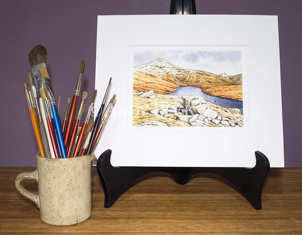 Wainwright Fell Red Pike (Wasdale) signed print mounted