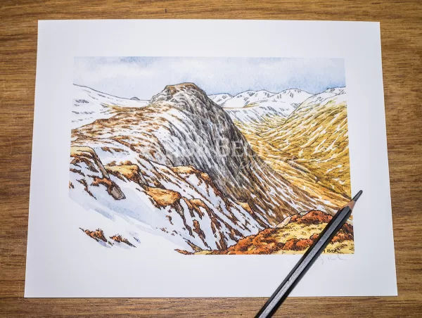 Wainwright Fell Sergeant's Crag signed print
