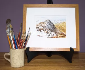 Wainwright Fell Sergeant's Crag signed print framed