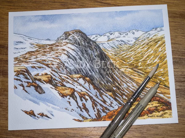 Sergeant's Crag sketch, Wainwright fell Sergeant's Crag, Langstrath