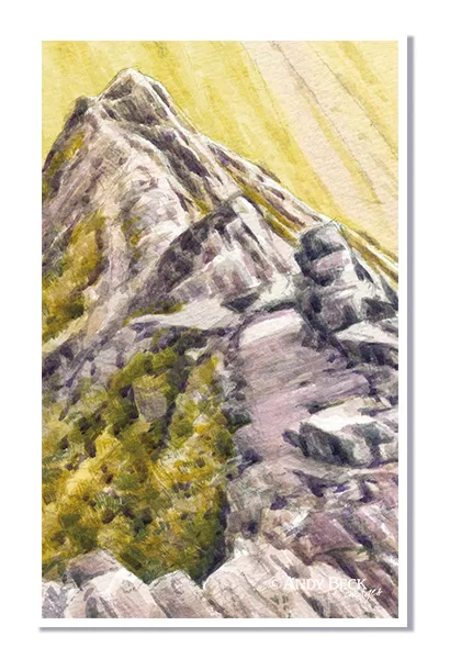 Blencathra Sharp Edge sketch, Wainwright Fell Blencathra, Northern Fells, The Wainwrights in Colour