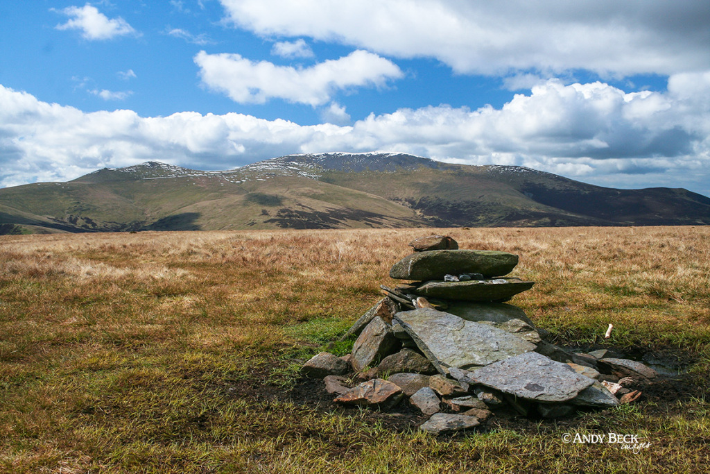 Skiddaw massif from Mungrisedale Common summit, Wainwright northern Fells