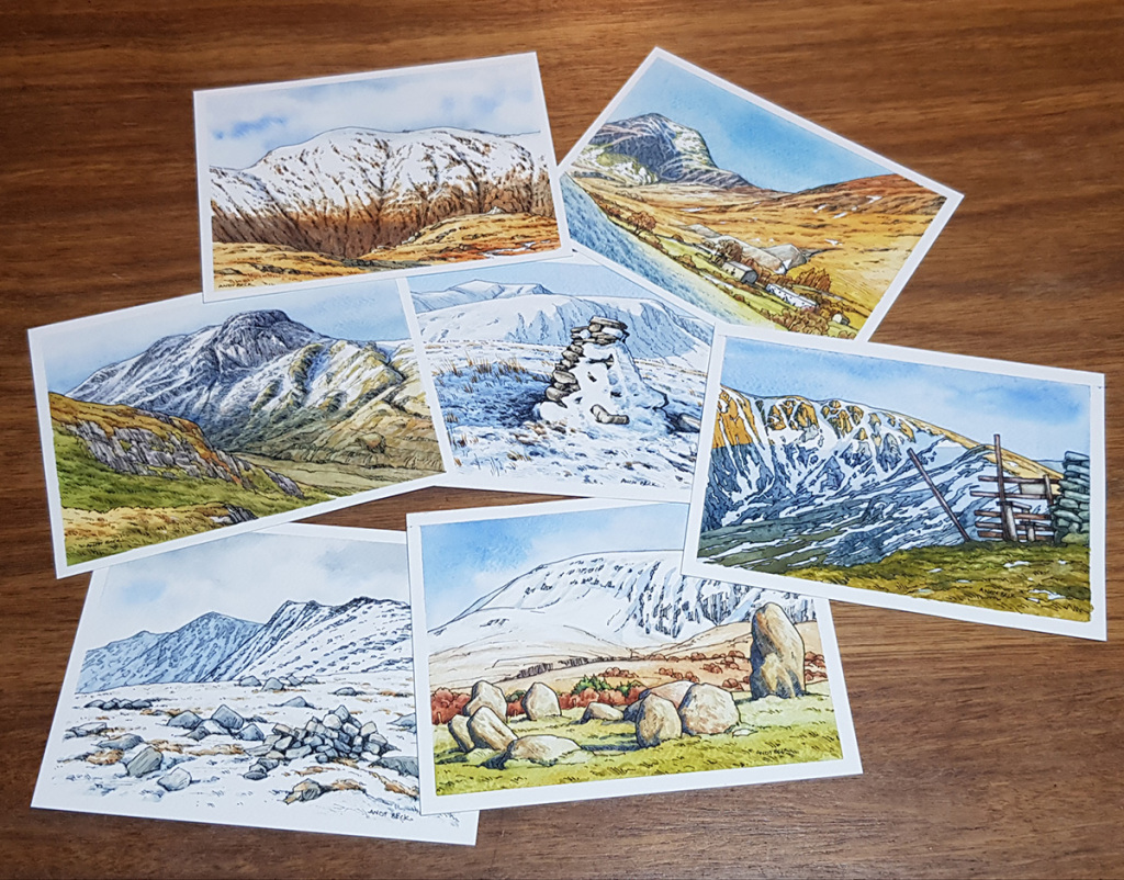 New Lakeland Fell sketches featuring Wainwright Fells of the Lake District