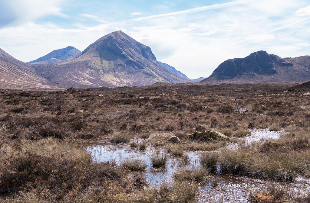 Marsco across the moor, Red Cuillin, Sligachan, Isle of Skye, Scotland.