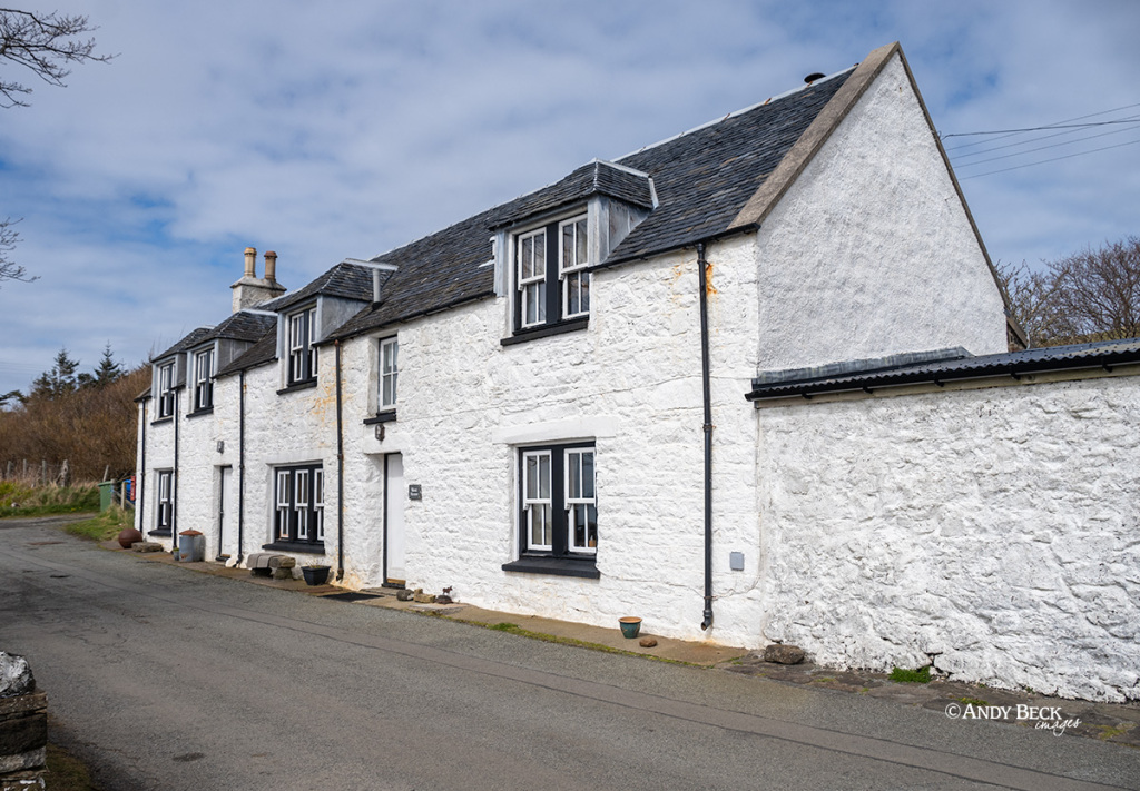 Row of cottages at Stein, Waternish, Isle of Skye,