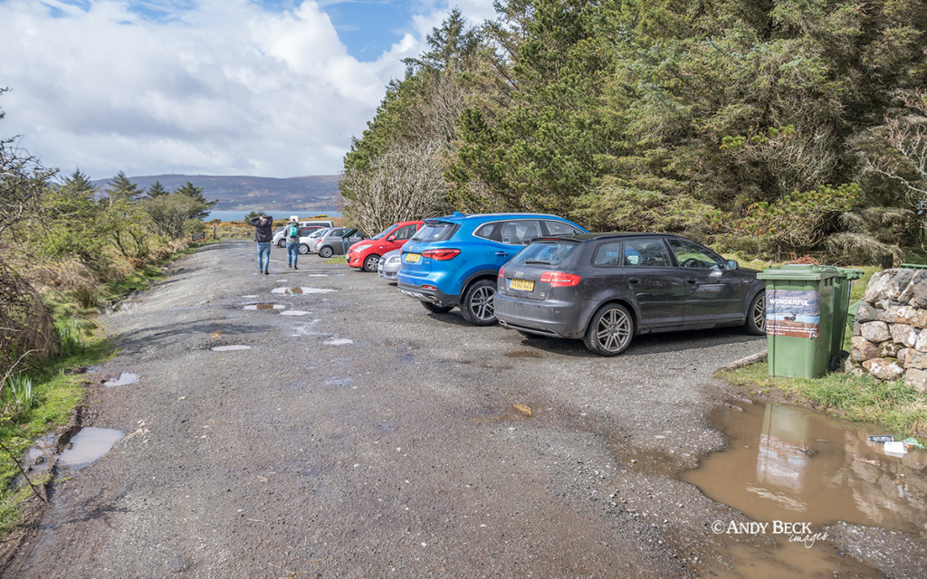 Car parking for the Coral Beach, Isle of Skye beach, Scotland