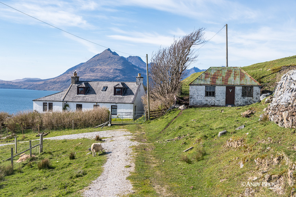 Elgol cottage and the Cuillins, Isle of Skye, Scotland