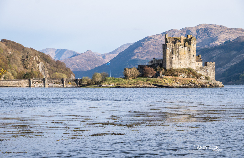 Eilean Donan Castle across Loch Duich, photograph of Scotland by Andy Beck