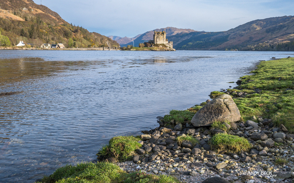 Eilean Donan Castle across Loch Duich from Ardelve, photograph of Scotland by Andy Beck