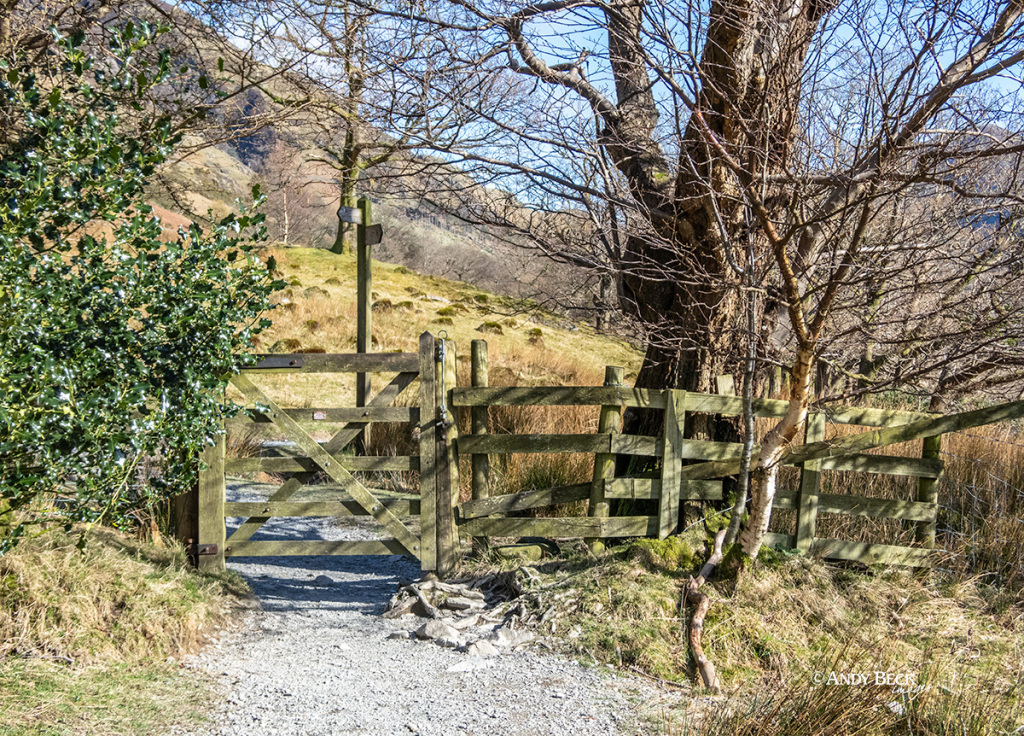 Buttermere footpath gate, part of the circuit of Buttermere lake in the Lake District