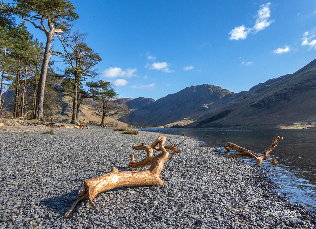 Buttermere shoreline with Haystacks in the distance