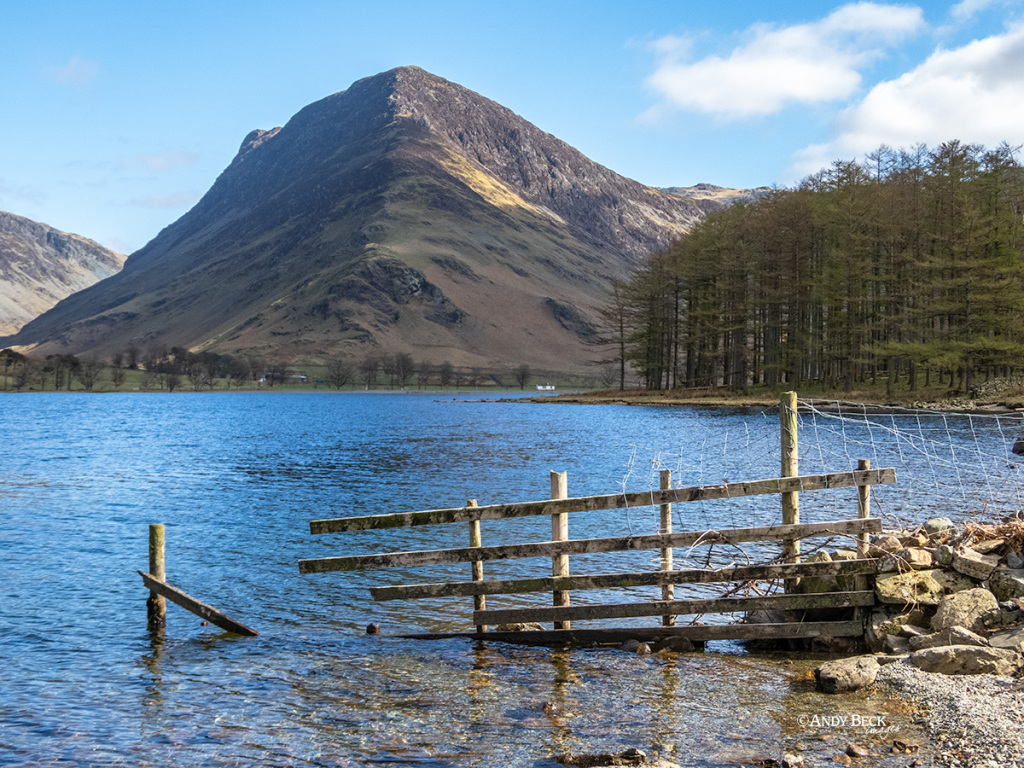 Fleetwith Pike from the path around Buttermere Lake in the Lake District