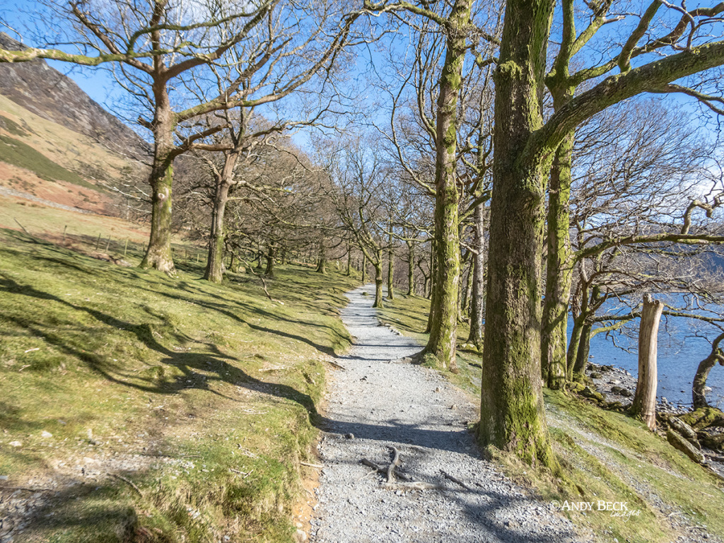 Footpath around Buttermere Lake in the English Lake District
