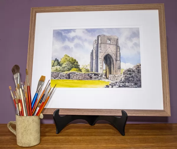 Shap Abbey original watercolour framed by Andy Beck