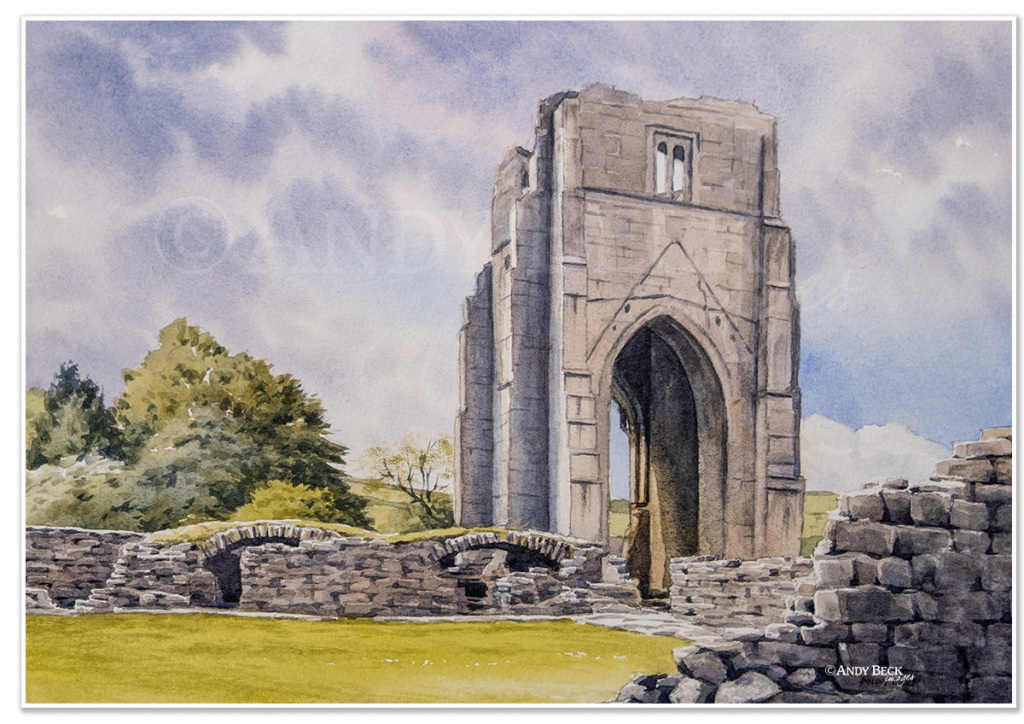 Shap Abbey original watercolour painting by Andy Beck