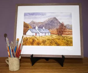 Blackrock Cottage framed limited edition print sample by Andy Beck