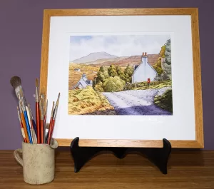 Borreraig Skye limited edition print framed sample by Andy Beck