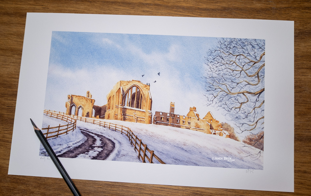 Egglestone Abbey limited edition print by Andy Beck