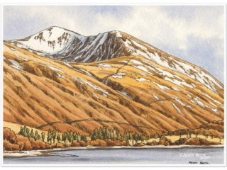 Helvellyn Lower Man across Thirlmere in the Lake District original sketch by Andy Beck