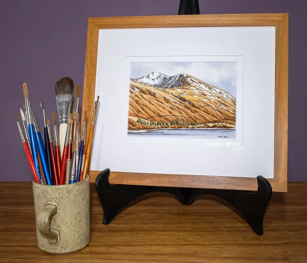 Helvellyn Lower Man across Thirlmere, original sketch by Andy Beck