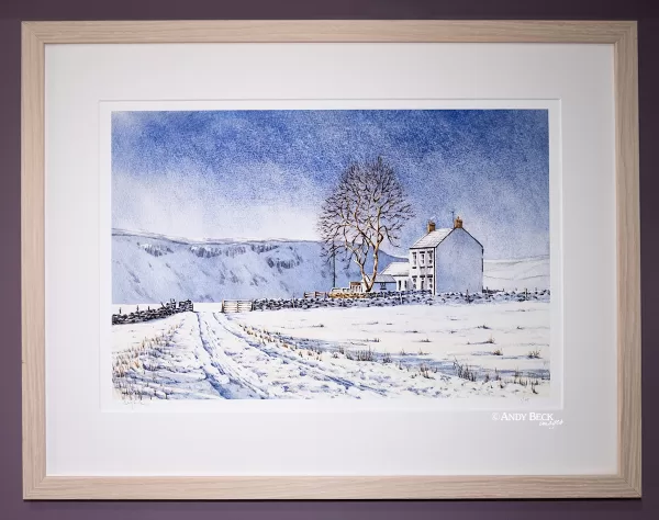 New House, Forest in Teesdale limited edition print by Andy Beck framed sample
