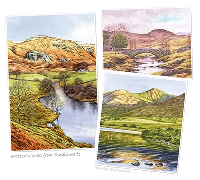 Painting the Wainwrights, samples of Andy Beck's paintings from the Wainwrights in Colour