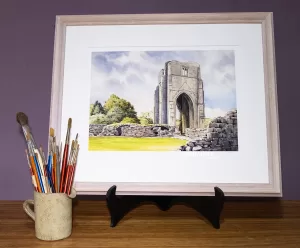 Shap Abbey, Cumbria, by Andy Beck framed limited edition print sample