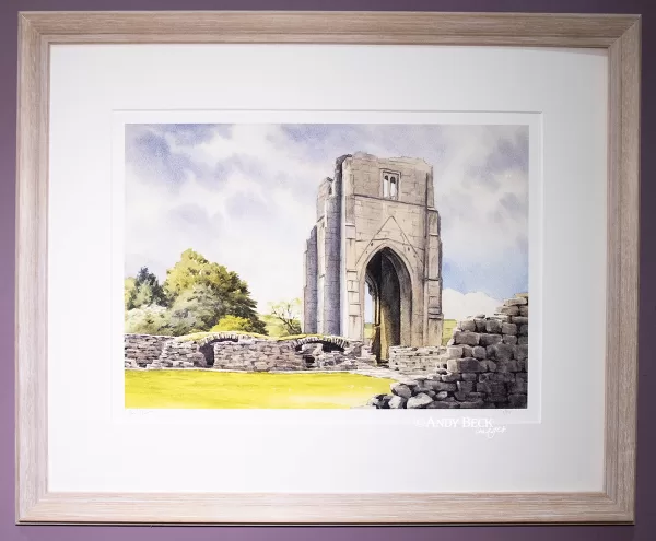 Shap Abbey, Cumbria, by Andy Beck framed limited edition print sample