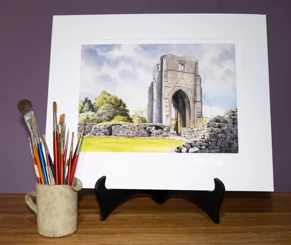 Shap Abbey, Cumbria, by Andy Beck mounted limited edition print sample