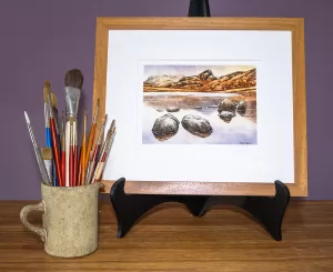 Side Pike and Blea Tarn in Langdale framed signed open print by Andy Beck