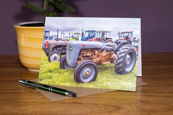 Vintage Tractor Greeting Card. Massey Ferguson Gold Belly, Photograph by Andy Beck